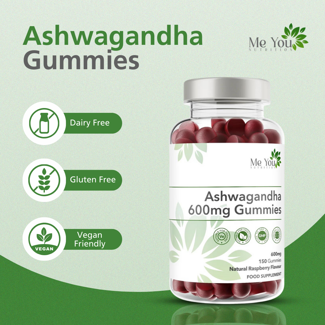 Ashwagandha 600mg - 150 Natural Raspberry Flavour Gummies