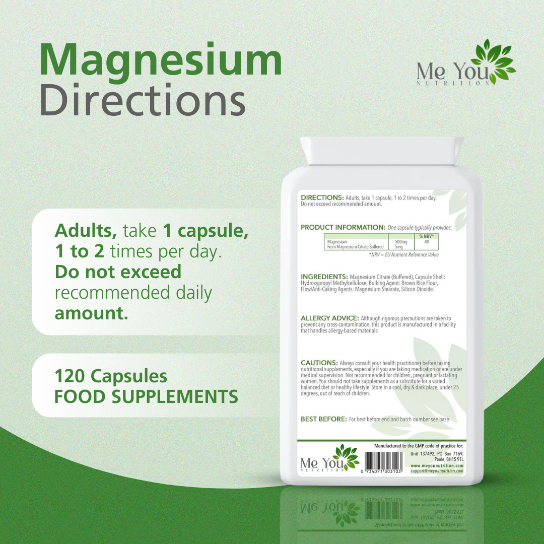 Magnesium Citrate 500mg 120 Capsules